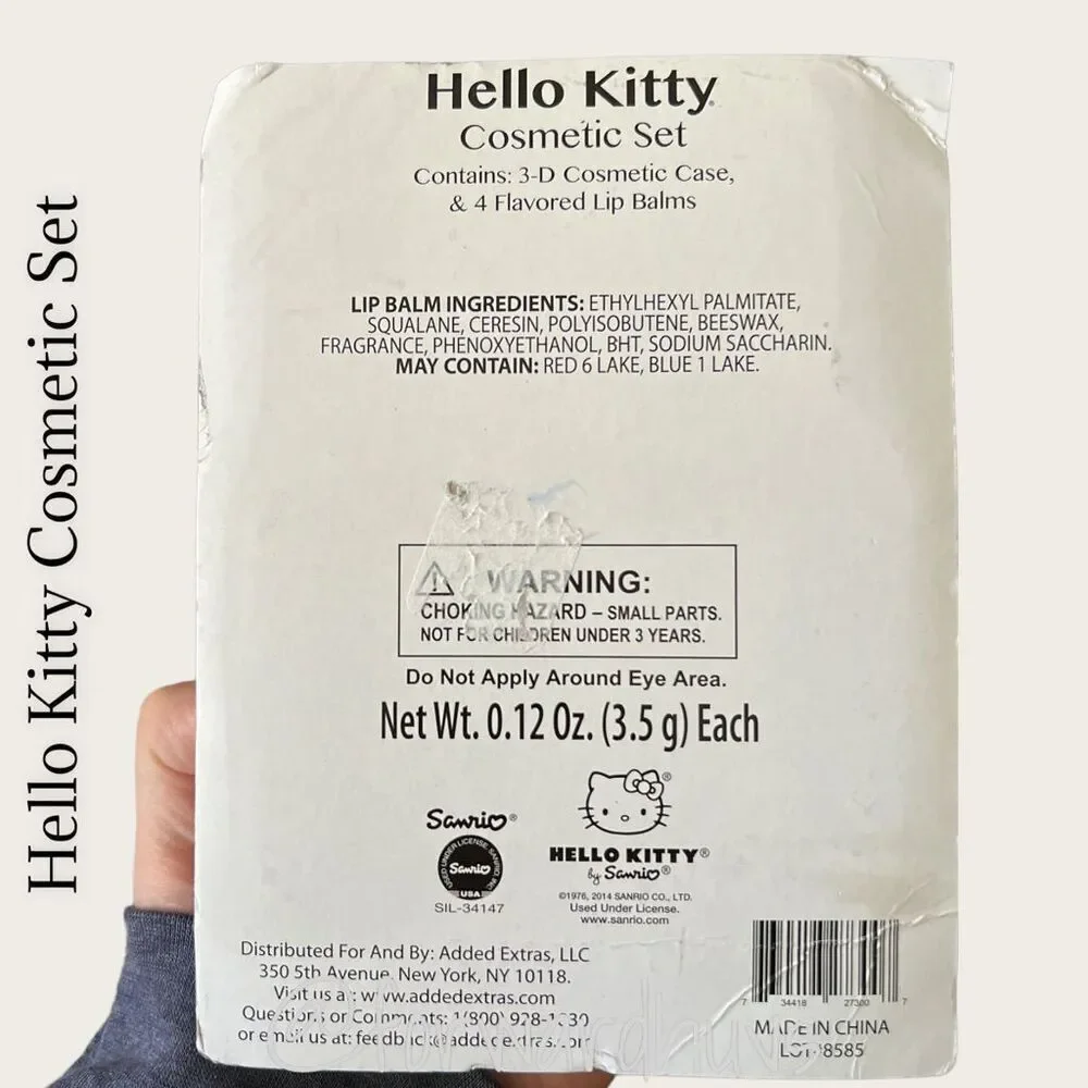 Hello Kitty Lip Balm Four Pack with Cosmetic Case - Cardboard Damaged